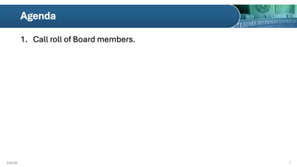 TRS April 2026 BOARD MEETING